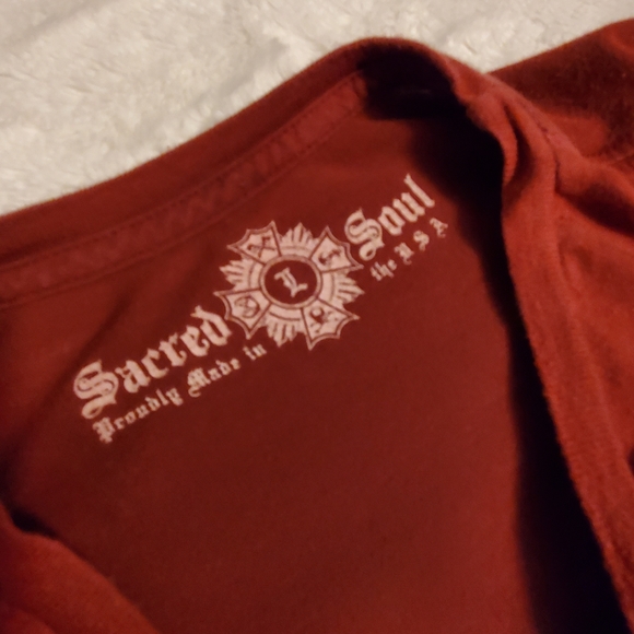 Sacred Soul Men's Shirt Deep Red & Blue Size L (MMA) - Picture 5 of 6